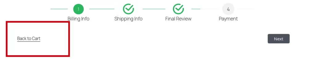 Back to Cart Button the checkout page in LWN Stepper Checkout Pro