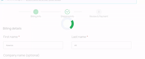 The Loading spinner style in LWN Stepper Checkout Pro