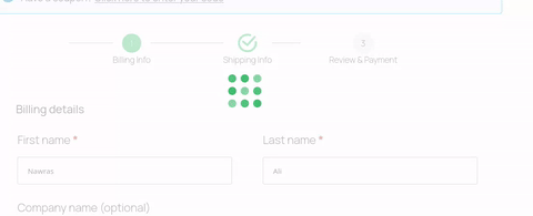 The Grid spinner style in LWN Stepper Checkout Pro